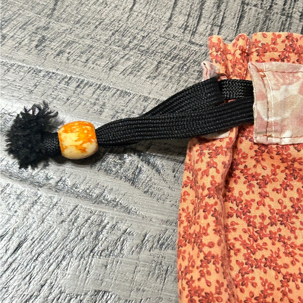 Sunflower Patterned Drawstring Pouch Bag - Red An… - image 4